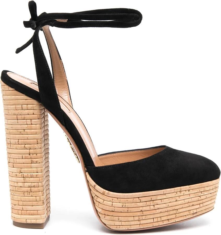 Aquazzura Peneople sandalen met plateauzool Zwart
