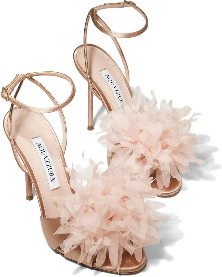 Aquazzura Poème sandalen met enkelbandje en bloemen Roze - Foto 4