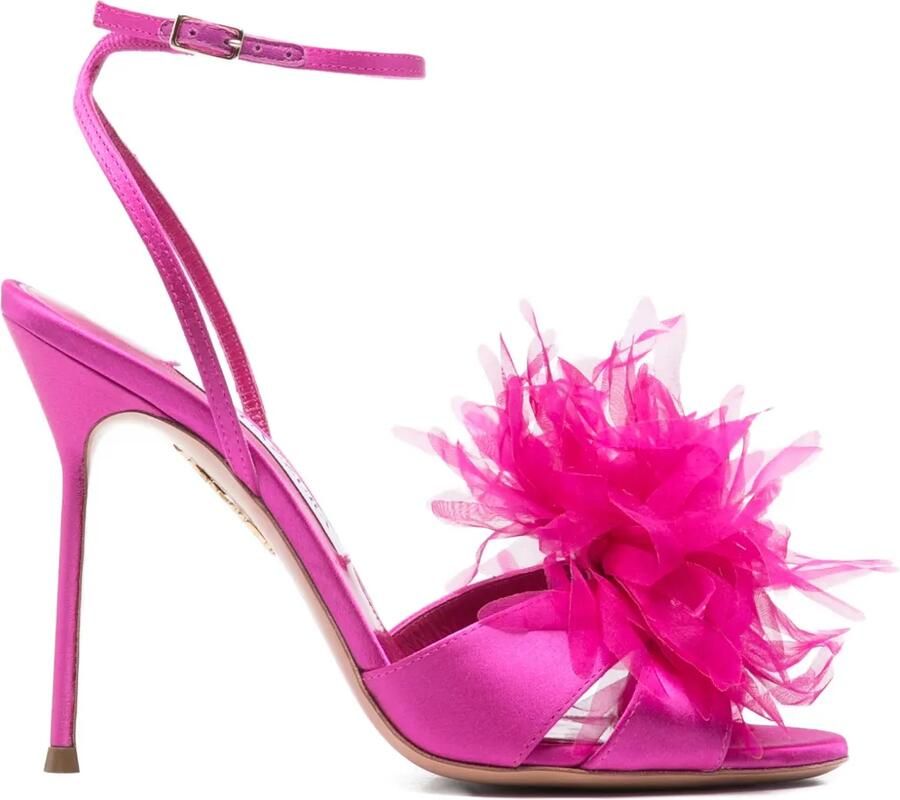 Aquazzura Poème sandalen met veren detail Roze