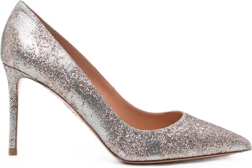 Aquazzura Pumps met metallic-effect Zilver