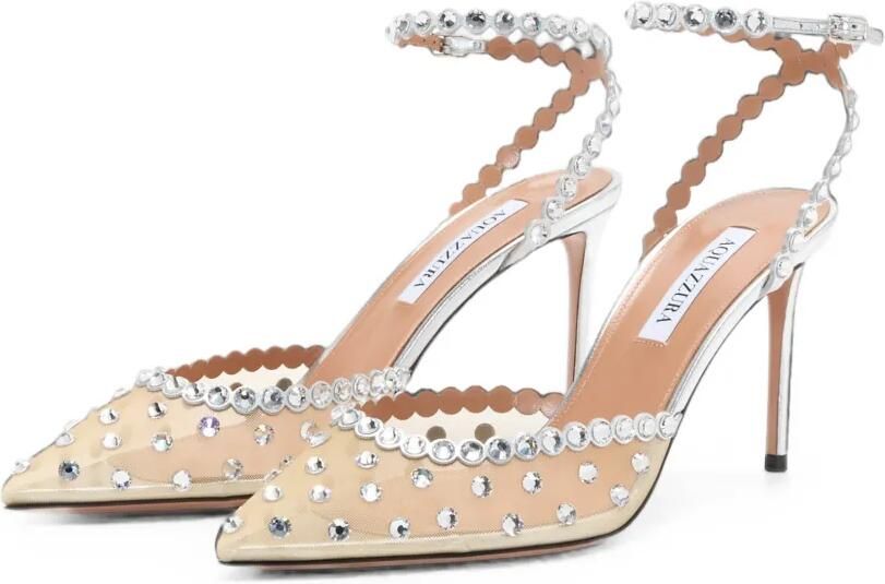 Aquazzura Pumps verfraaid met kristallen Beige - Foto 4