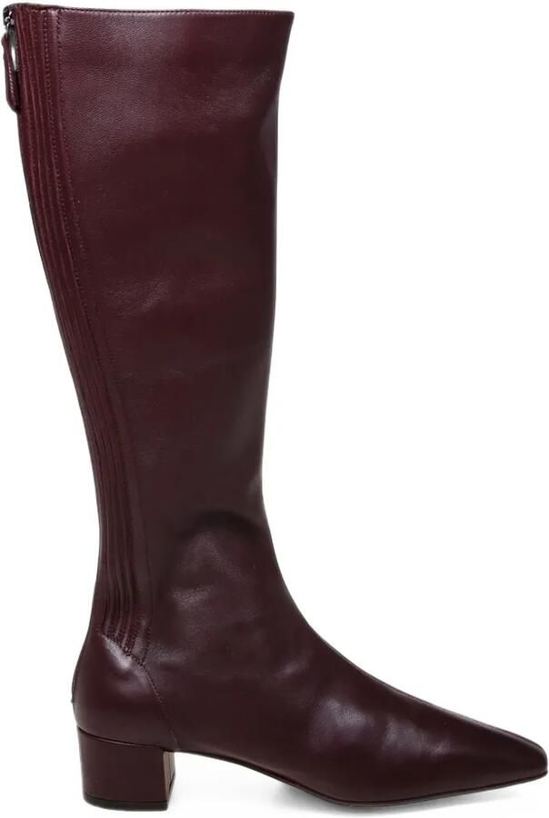 Aquazzura ribbed-panel leather boots Rood