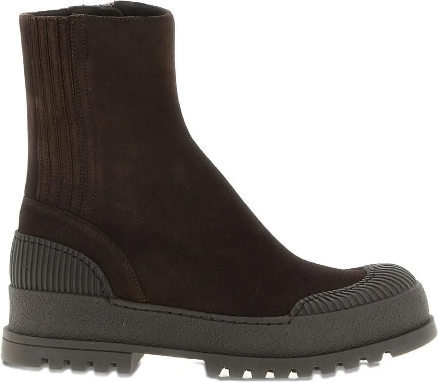 Aquazzura Rugged enkellaarzen met textuur Bruin