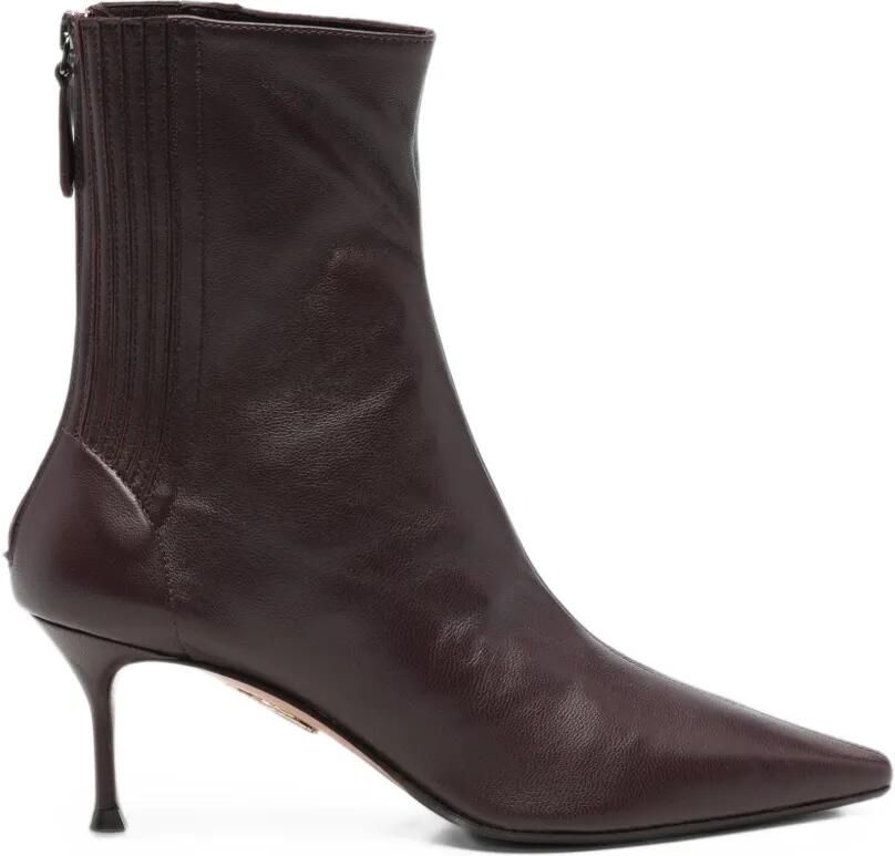 Aquazzura Saint Honoré leather ankle boots Paars
