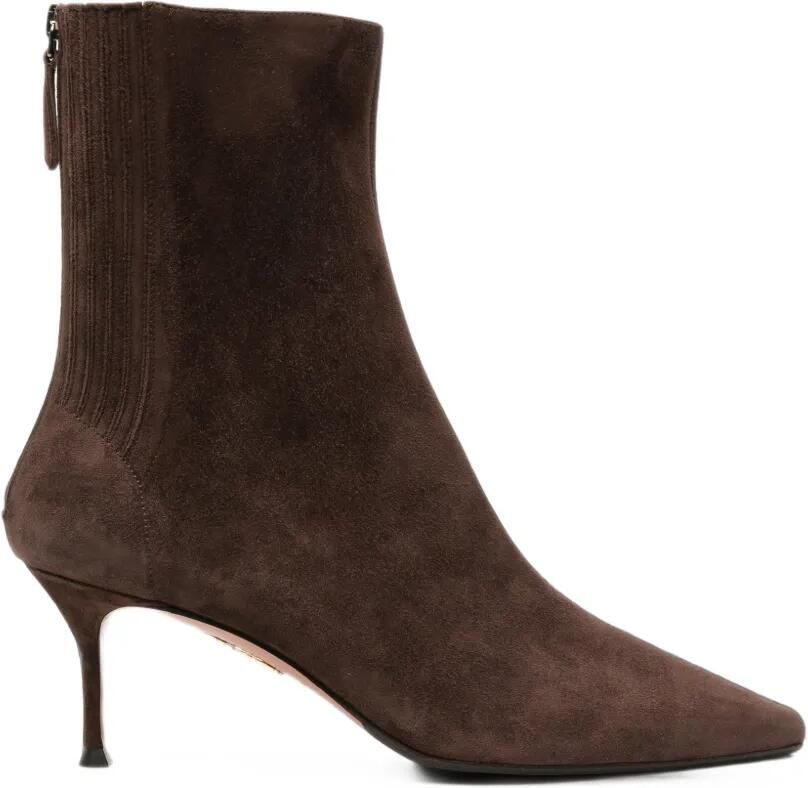 Aquazzura Saint Honoré suède enkellaarzen Bruin