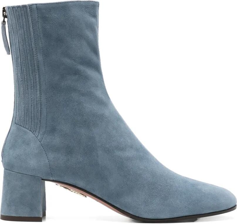 Aquazzura Saint Honore suède enkellaarzen met rits aan de achterkant Blauw