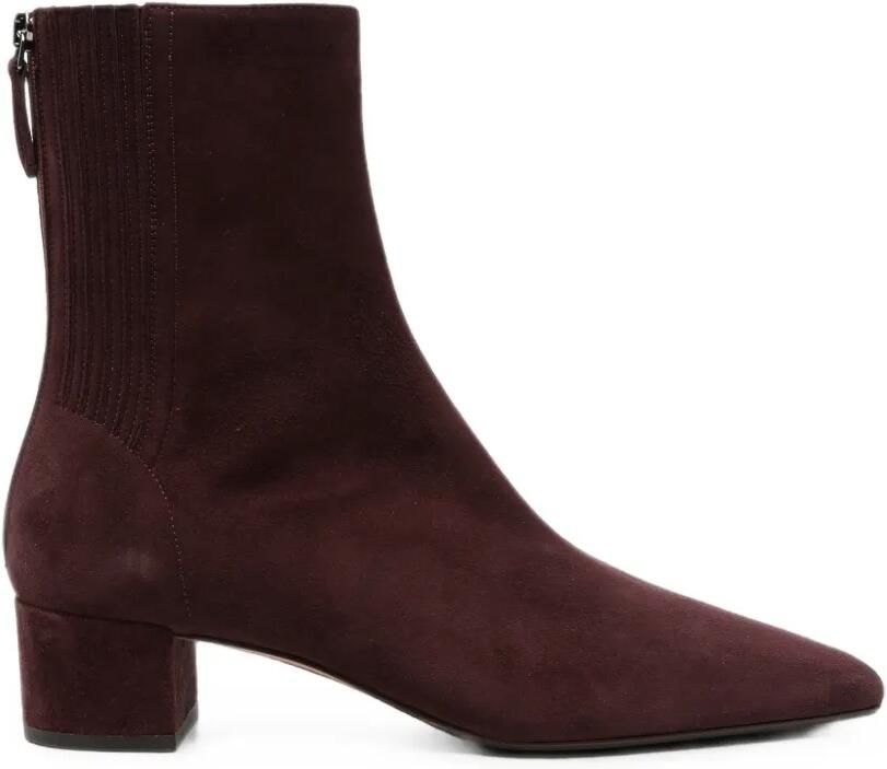 Aquazzura Saint Honoré suède enkellaarzen Rood