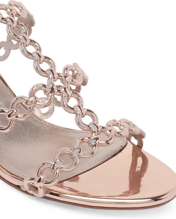 Aquazzura Sandalen met blokhak en verweven ketting Goud - Foto 2