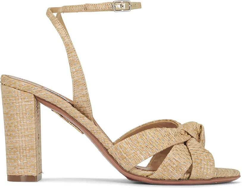 Aquazzura Sandalen met geknoopt detail en blokhak Beige