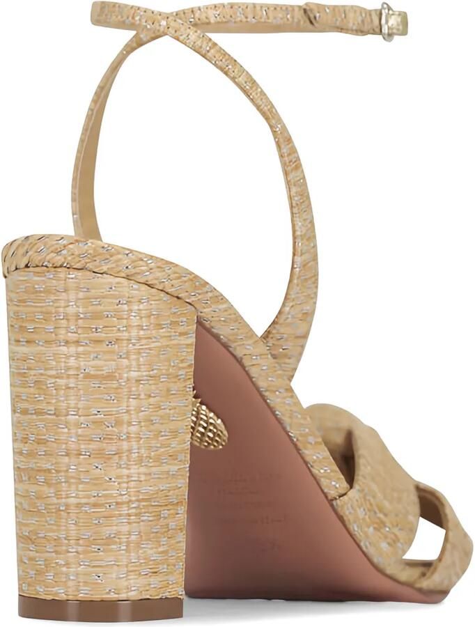 Aquazzura Sandalen met geknoopt detail en blokhak Beige - Foto 3