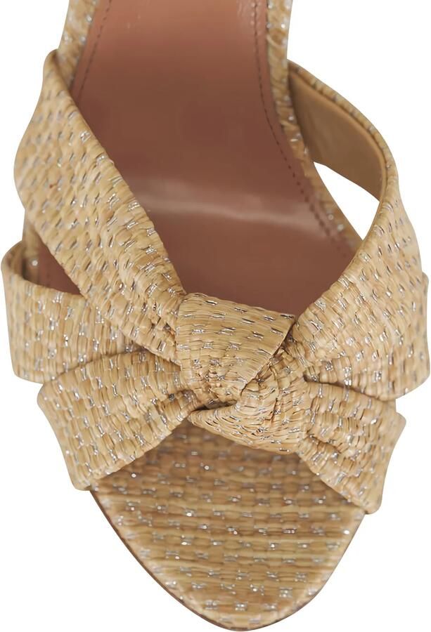 Aquazzura Sandalen met geknoopt detail en blokhak Beige - Foto 4