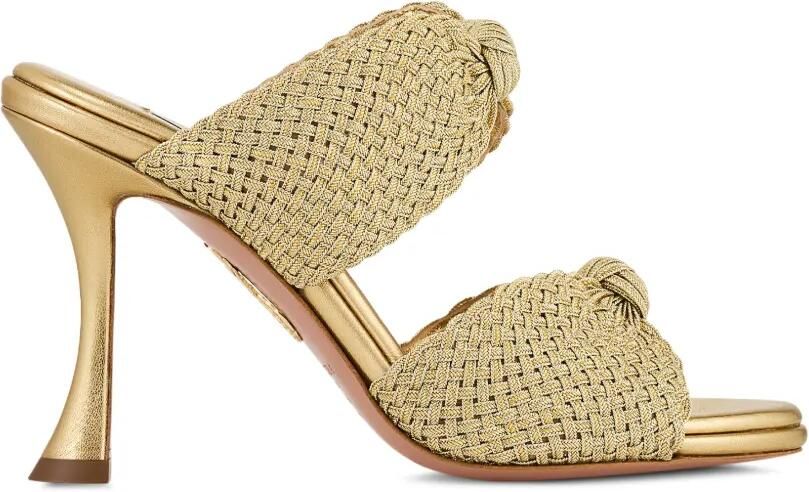 Aquazzura Sandalen met geweven detail Goud