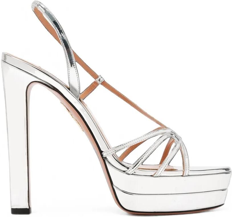 Aquazzura Sandalen met plateauzool Zilver