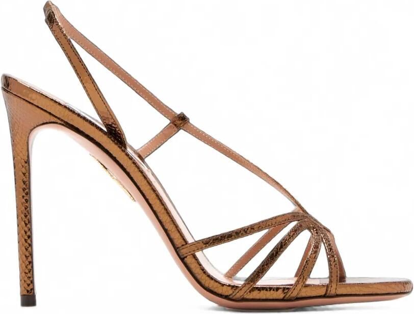 Aquazzura Sandalen met slangen-effect en bandjes Bruin - Foto 1
