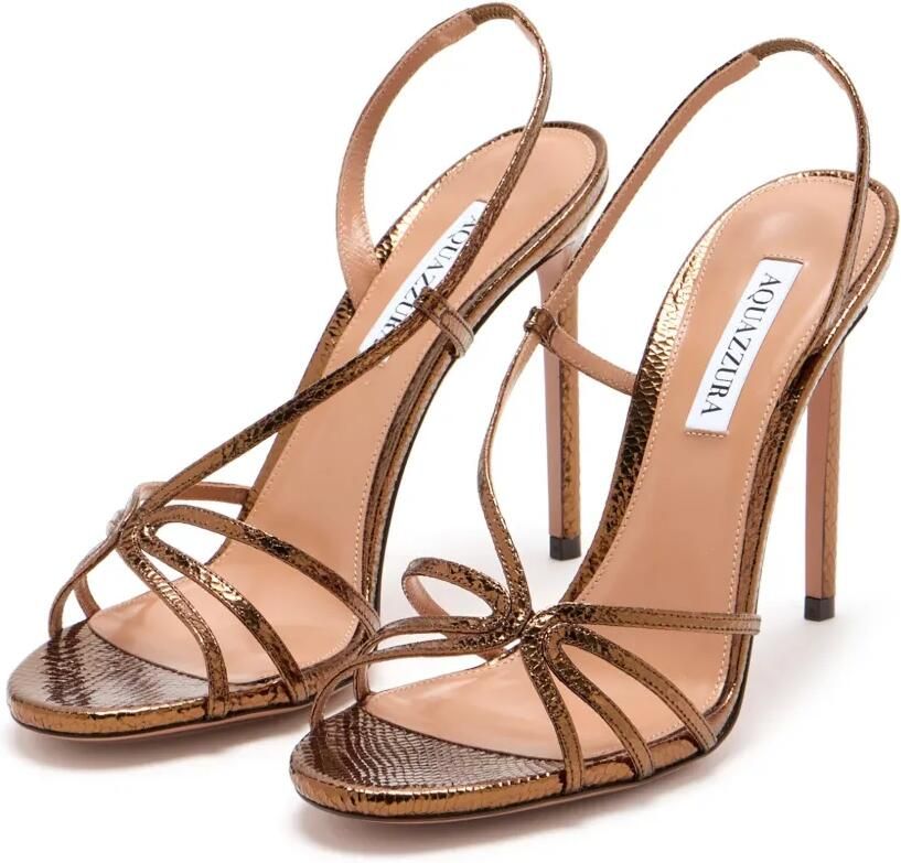 Aquazzura Sandalen met slangen-effect en bandjes Bruin - Foto 2