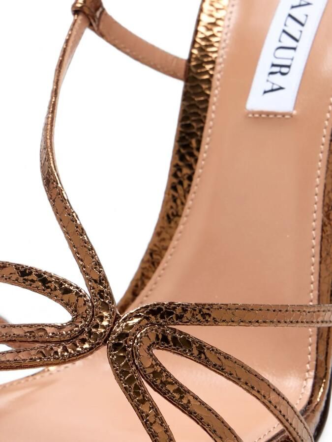 Aquazzura Sandalen met slangen-effect en bandjes Bruin - Foto 3