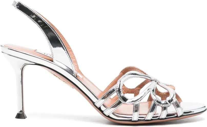 Aquazzura Sandalen met slingback bandje en uitgesneden details Zilver