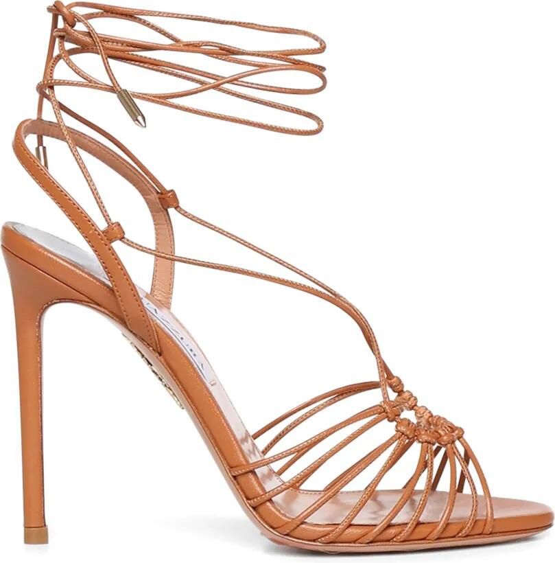 Aquazzura Sandalen met striksluiting Bruin