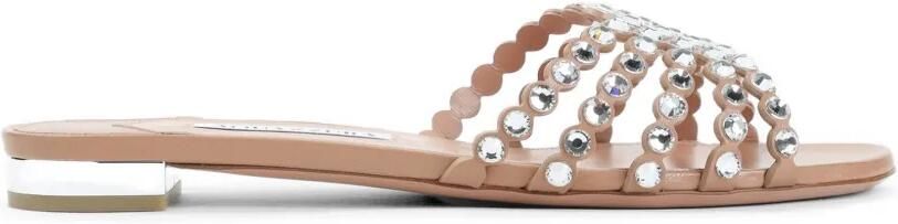 Aquazzura Sandalen verfraaid met kristallen Beige