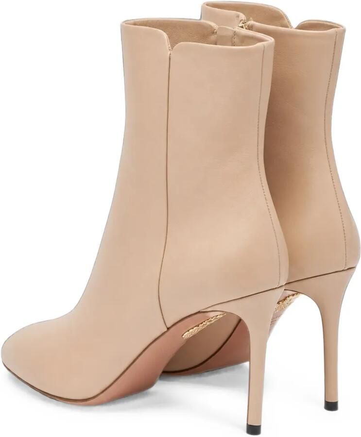 Aquazzura Sellier V-cut enkellaarzen Beige - Foto 3