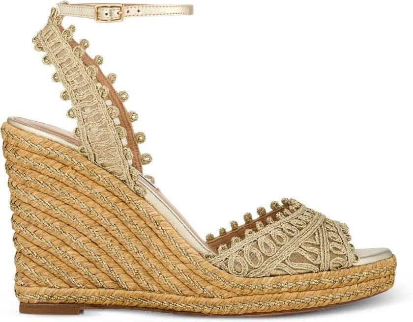 Aquazzura Sleehakken met touw afwerking Goud