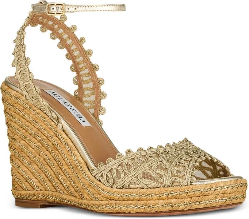 Aquazzura Sleehakken met touw afwerking Goud - Foto 4