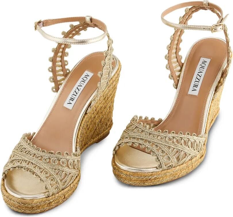 Aquazzura Sleehakken met touw afwerking Goud - Foto 3