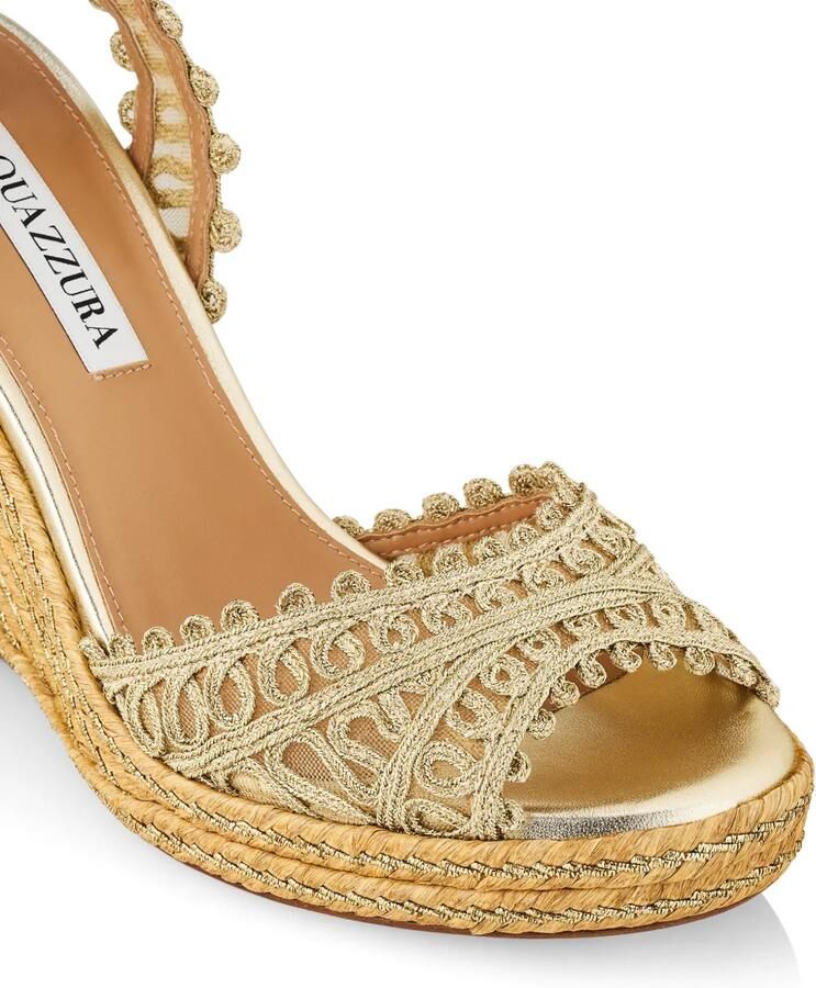 Aquazzura Sleehakken met touw afwerking Goud - Foto 5
