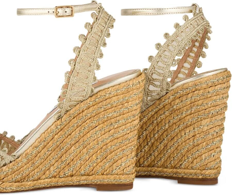 Aquazzura Sleehakken met touw afwerking Goud - Foto 2
