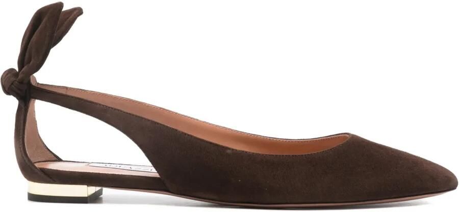 Aquazzura Slingback ballerina's met strik Bruin