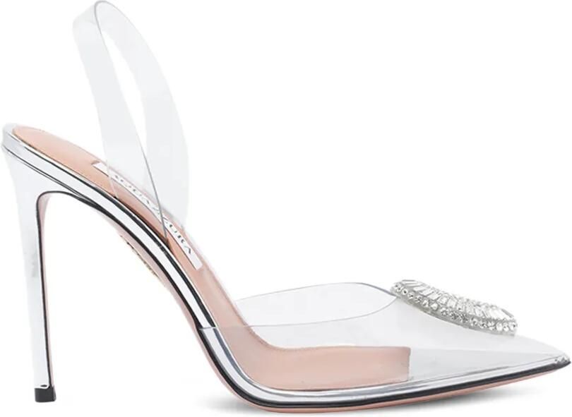 Aquazzura Slingback pumps met kristallen Wit