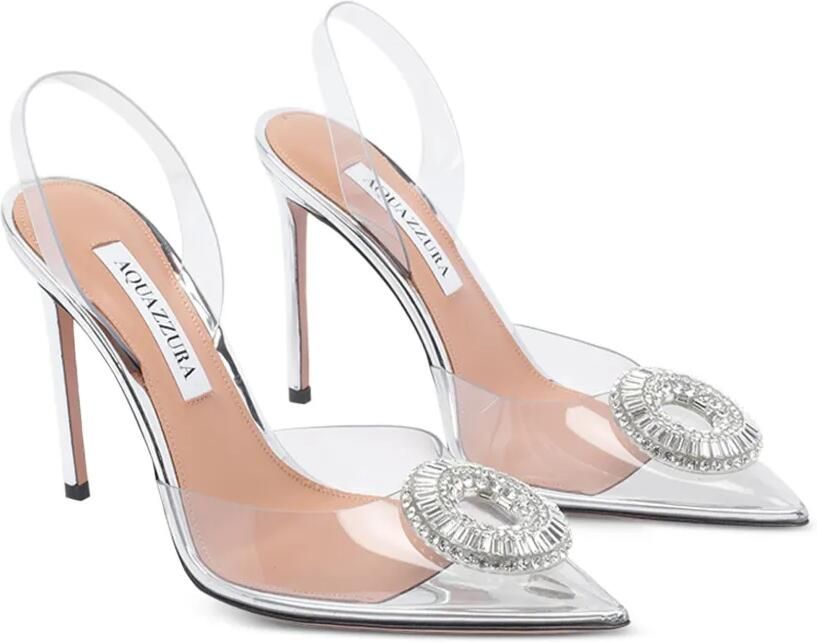 Aquazzura Slingback pumps met kristallen Wit - Foto 3