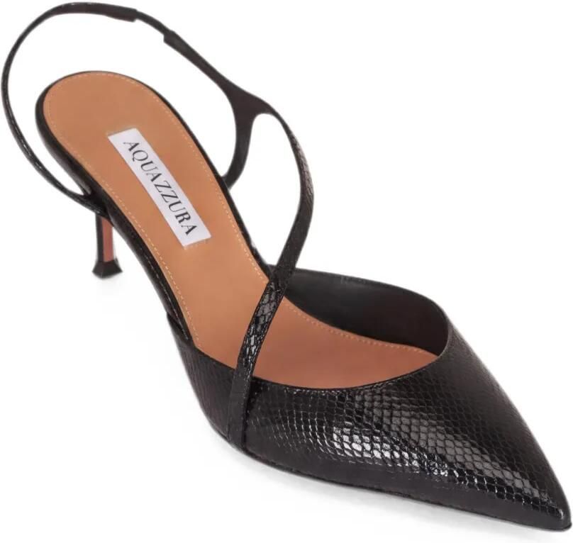 Aquazzura Slingback pumps met slangen-effect Zwart