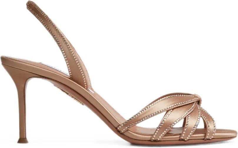 Aquazzura Slingback pumps verfraaid met kristallen Goud