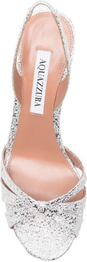 Aquazzura Slingback sandalen met metallic-effect Zilver - Foto 4
