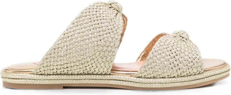 Aquazzura Smile geweven espadrilles Goud
