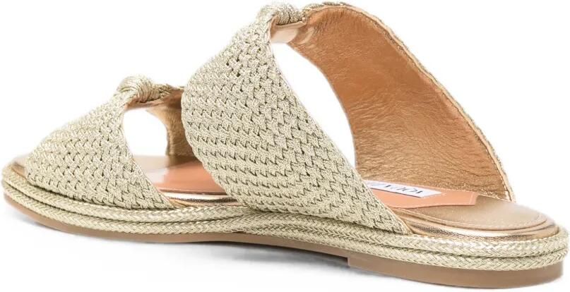 Aquazzura Smile geweven espadrilles Goud - Foto 2