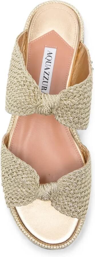 Aquazzura Smile geweven espadrilles Goud - Foto 4
