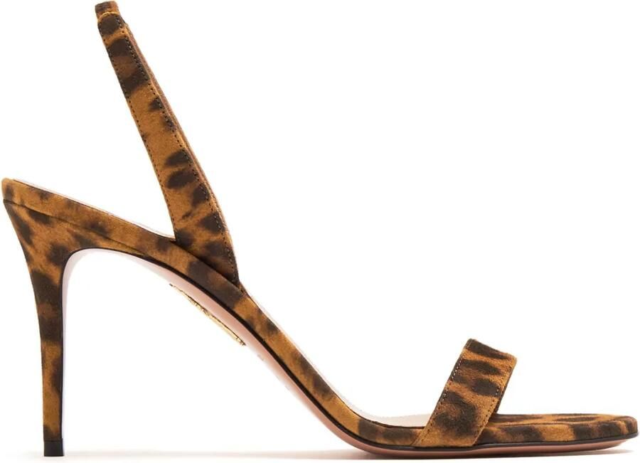 Aquazzura So Nude 85mm leren sandalen Bruin