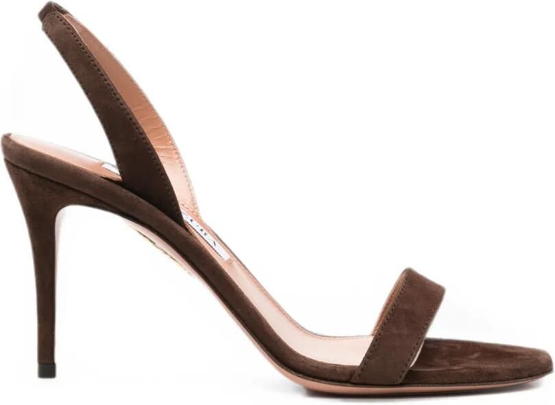 Aquazzura So Nude suède slingback sandalen Bruin
