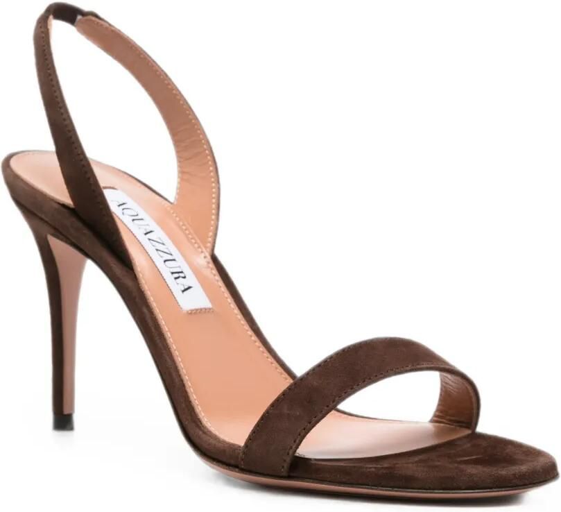Aquazzura So Nude suède slingback sandalen Bruin - Foto 3