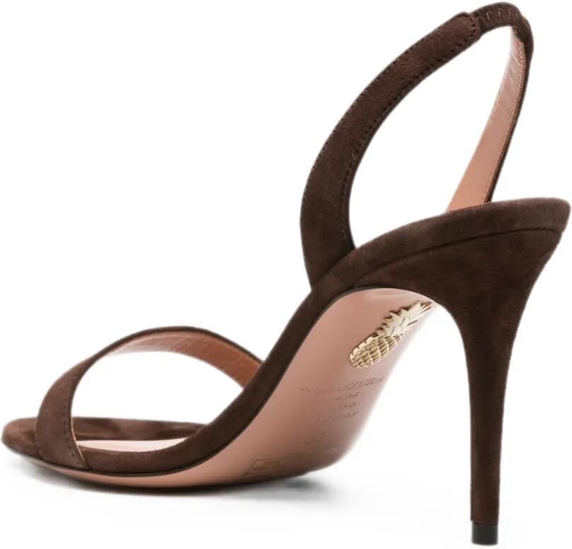 Aquazzura So Nude suède slingback sandalen Bruin - Foto 2