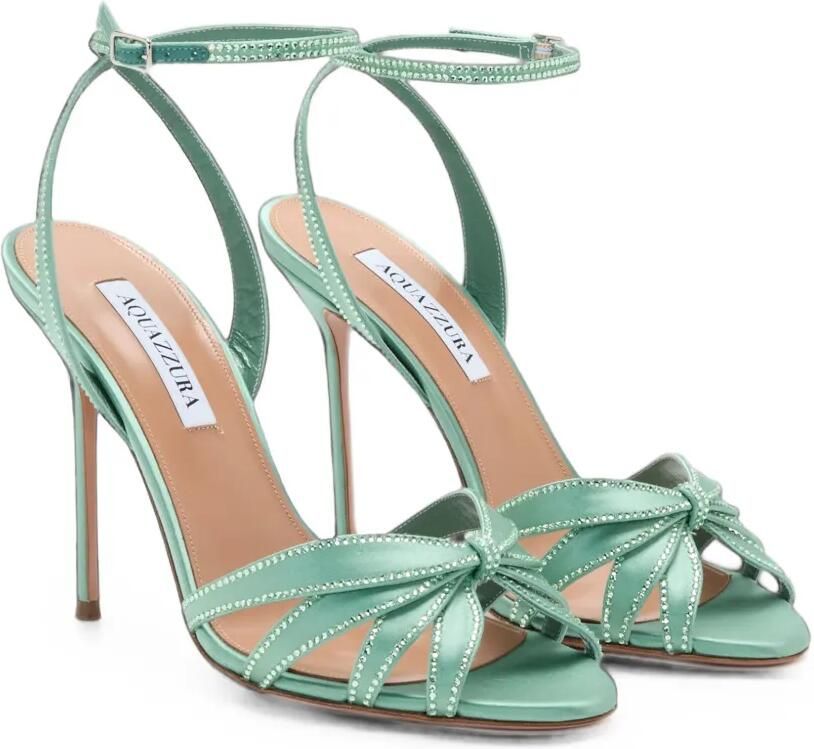 Aquazzura Soulmate Crystal 105 sandalen Groen - Foto 4