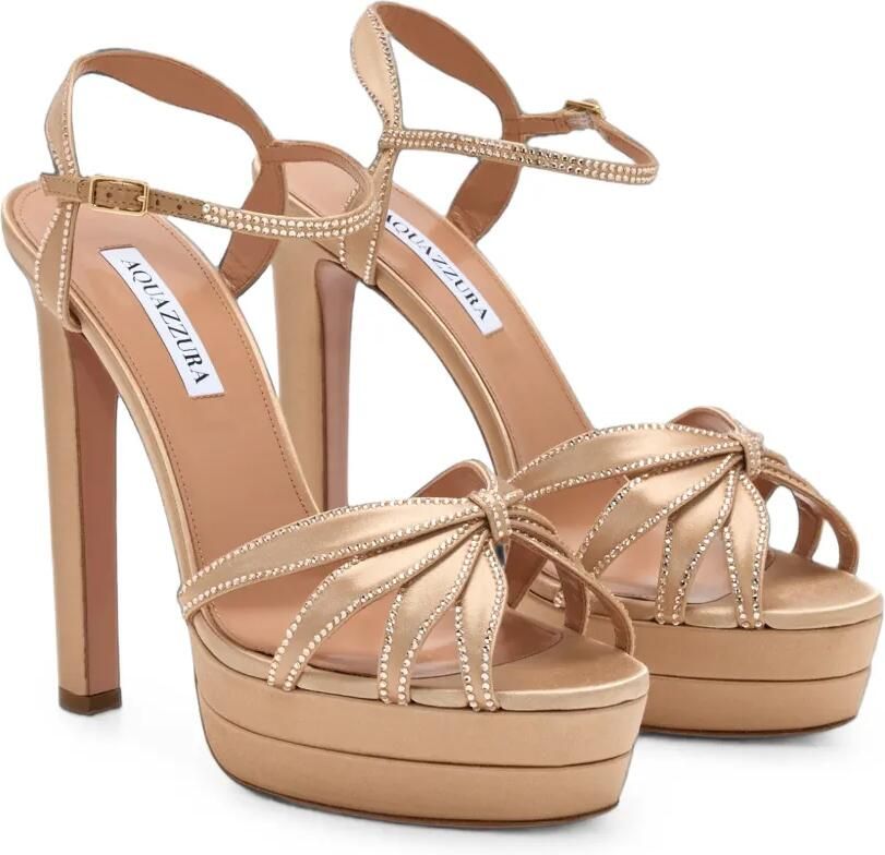 Aquazzura Soulmate sandalen met plateauzool en kristallen Beige - Foto 3