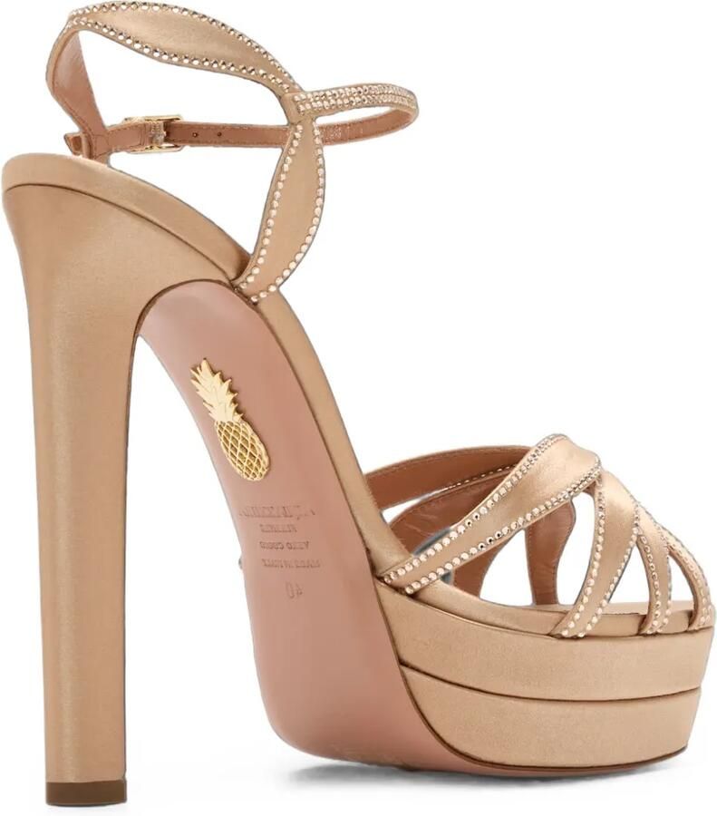 Aquazzura Soulmate sandalen met plateauzool en kristallen Beige - Foto 2