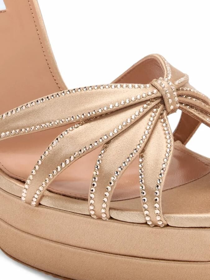 Aquazzura Soulmate sandalen met plateauzool en kristallen Beige - Foto 4