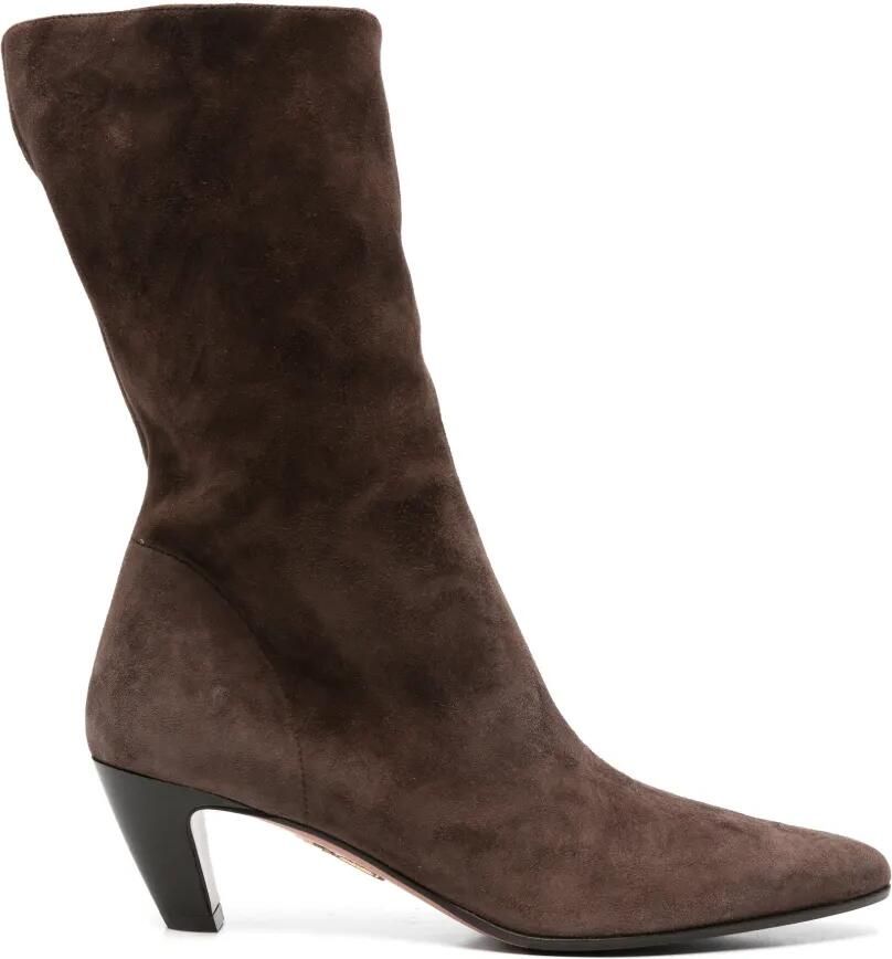Aquazzura Suède enkellaarzen Bruin