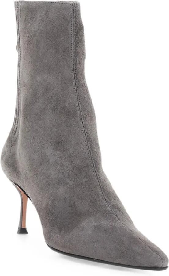 Aquazzura Suède enkellaarzen met geribbeld vlak Grijs - Foto 3