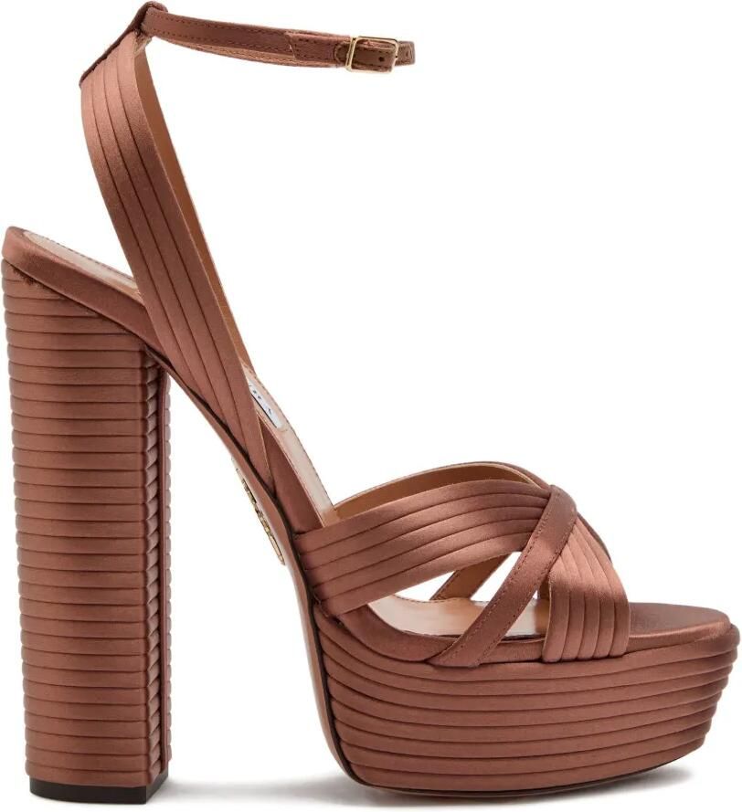 Aquazzura Sundance sandalen met plateauzool Bruin