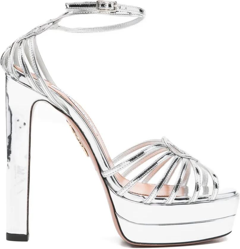 Aquazzura Sweetheart sandalen met plateauzool Zilver